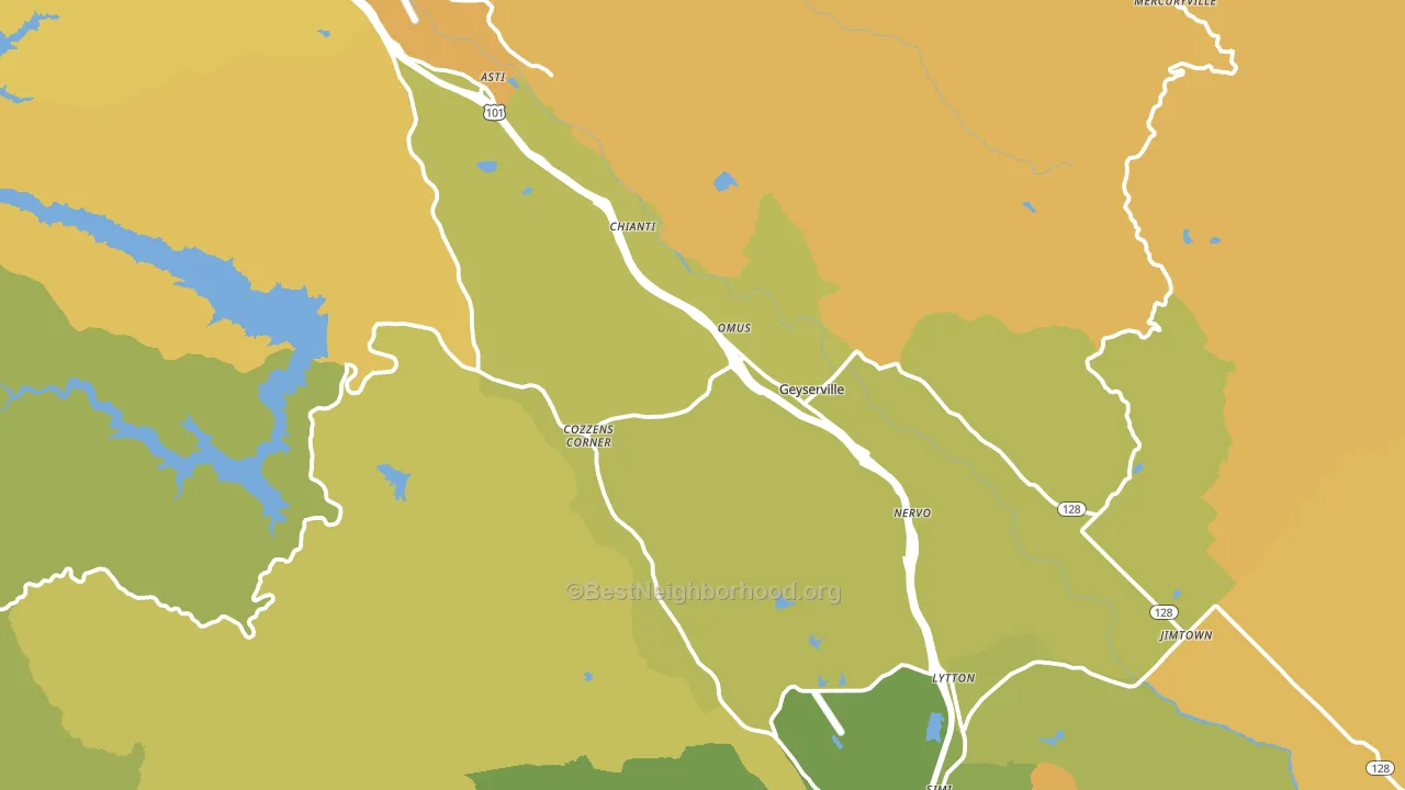 Geyserville, CA block-group voter-turnout map