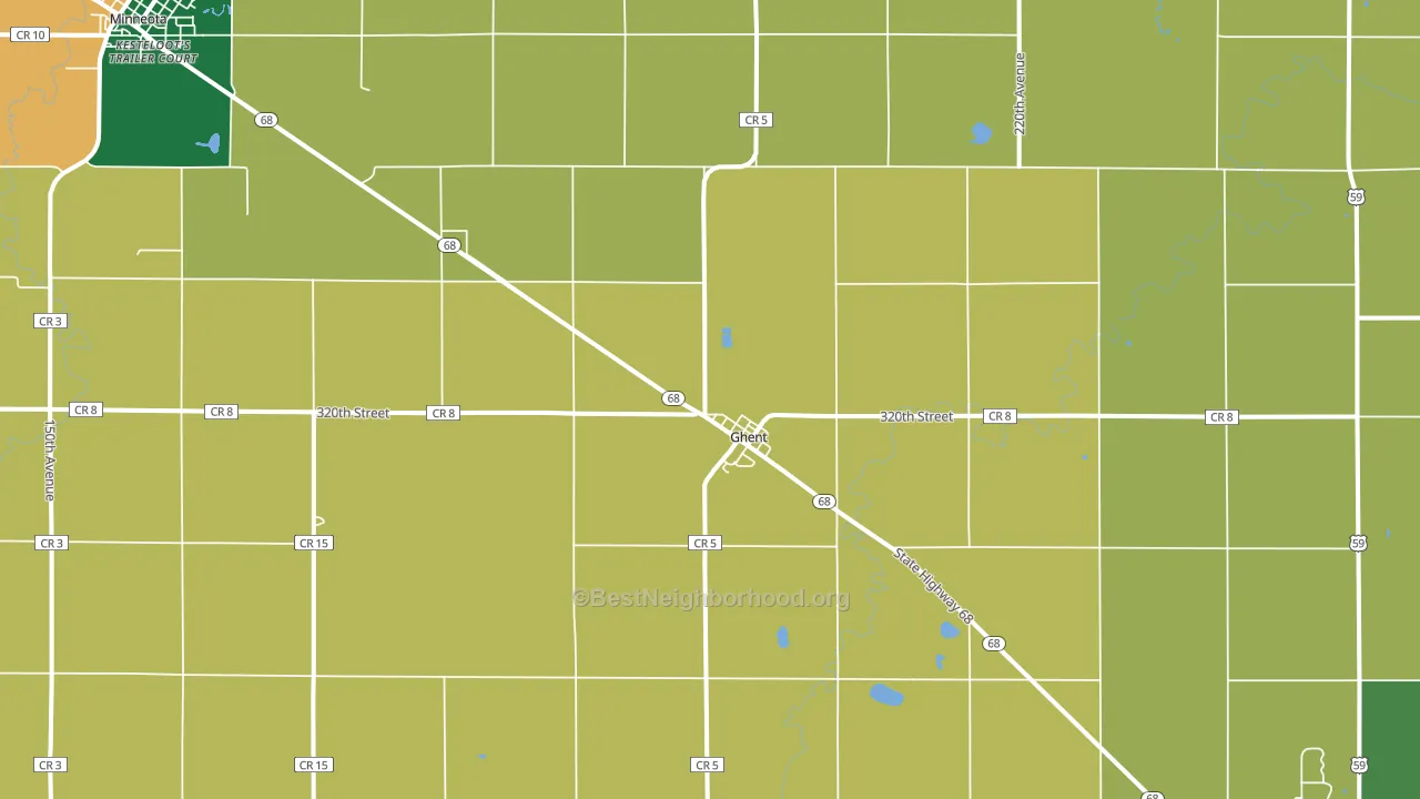 Ghent, MN block-group voter-turnout map