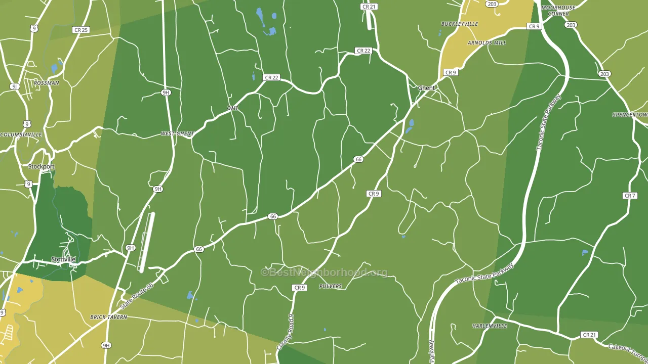 Ghent, NY block-group voter-turnout map