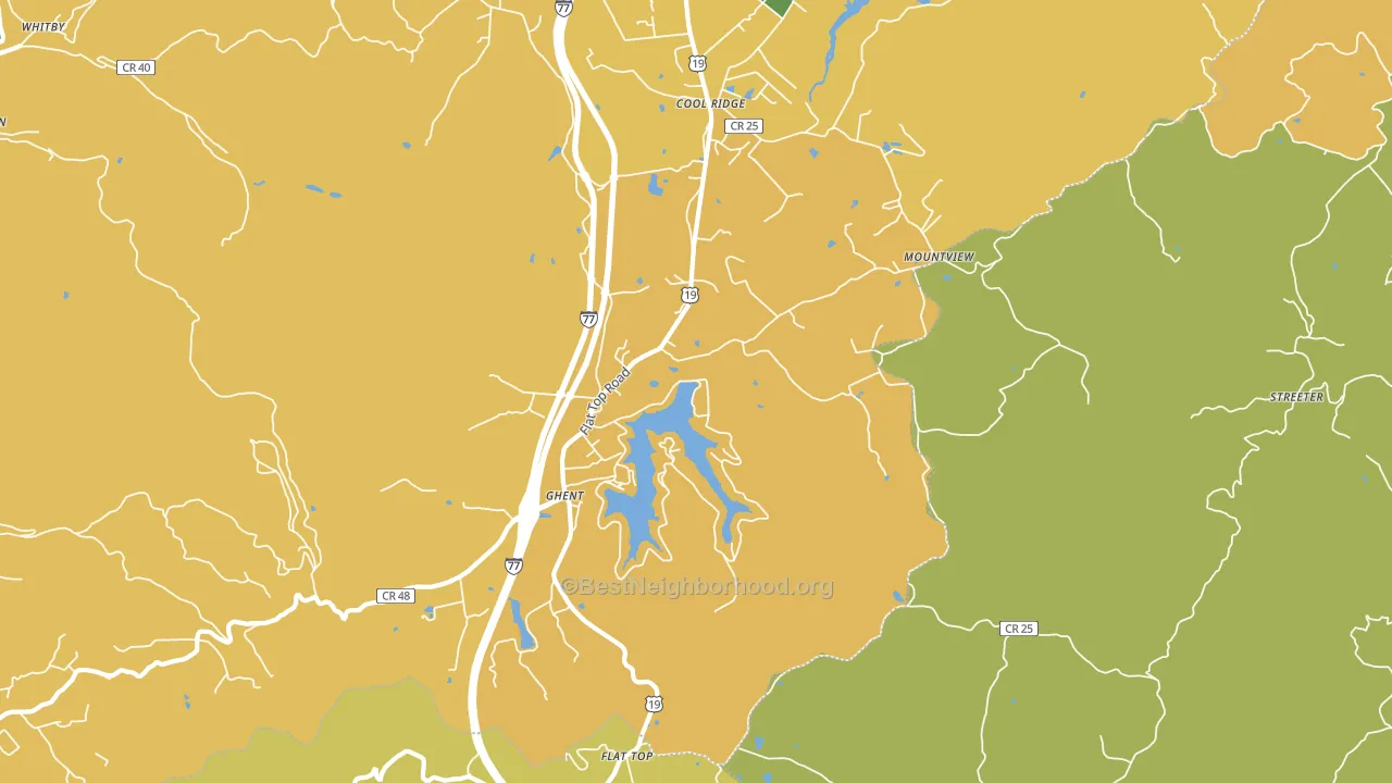Ghent, WV block-group voter-turnout map