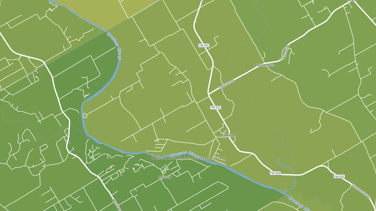 Gholson, TX block-group voter-turnout map