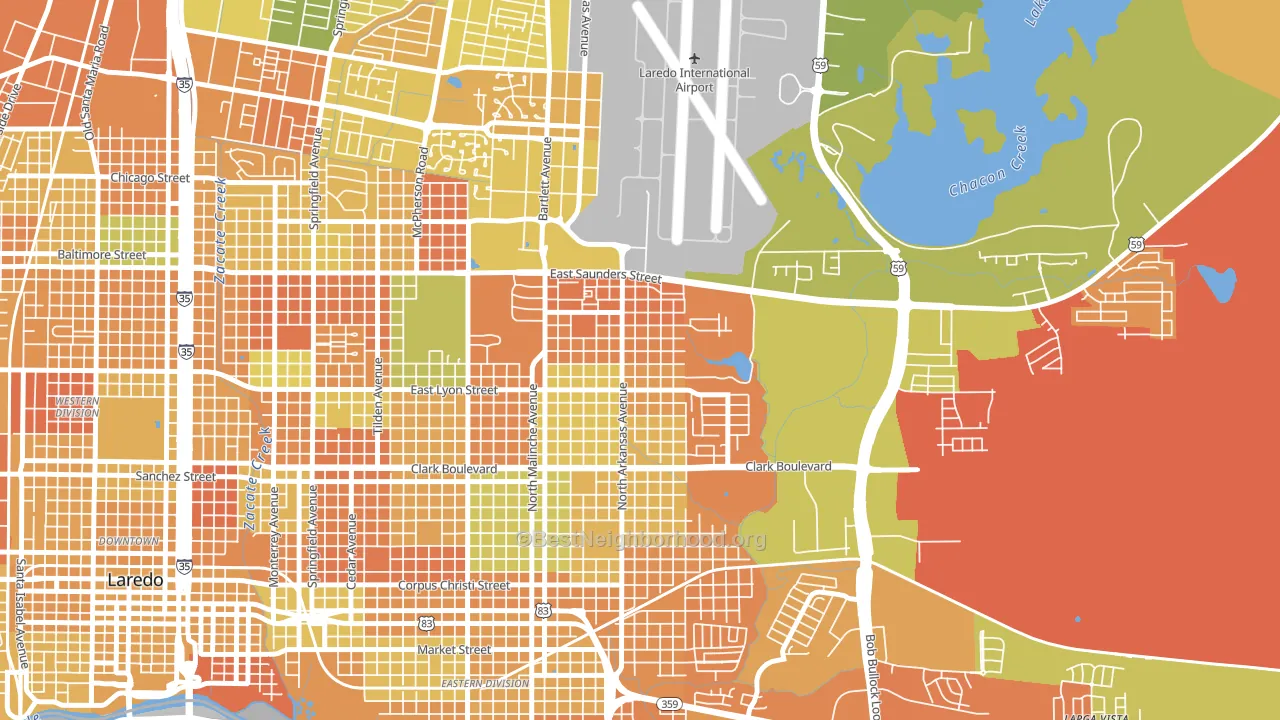 Ghost Town, Laredo, TX block-group voter-turnout map