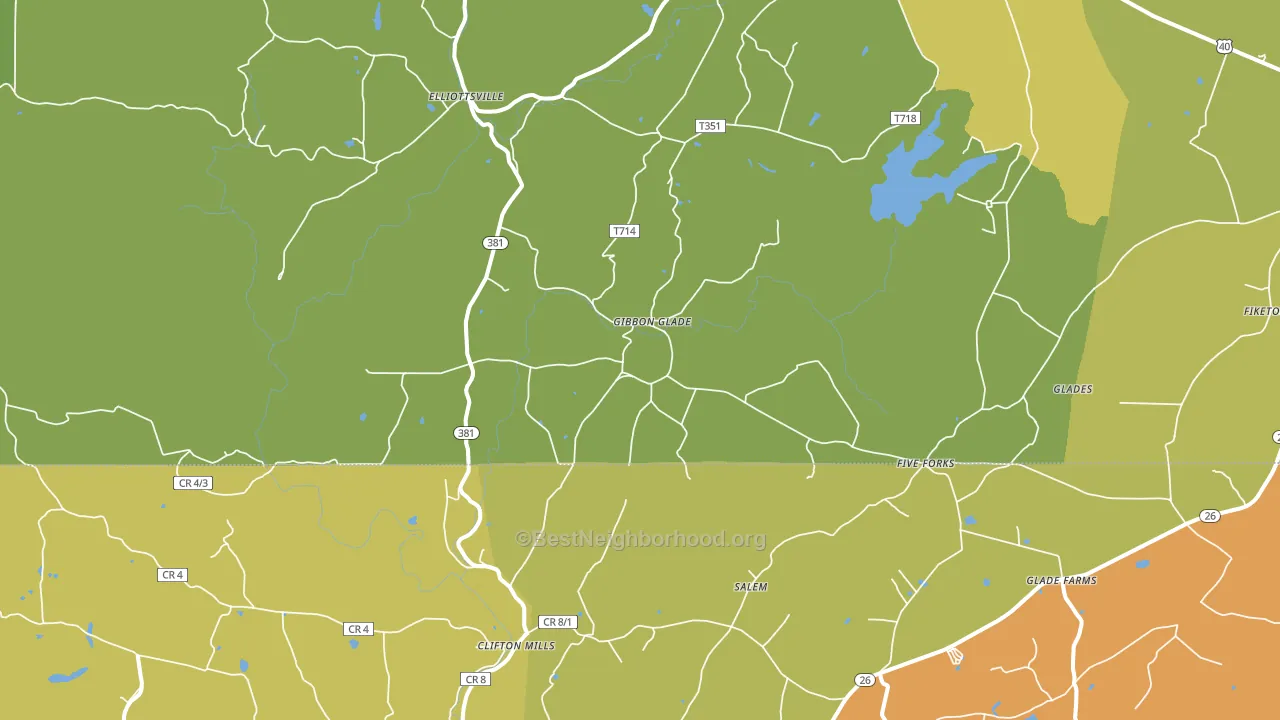 Gibbon Glade, PA block-group voter-turnout map