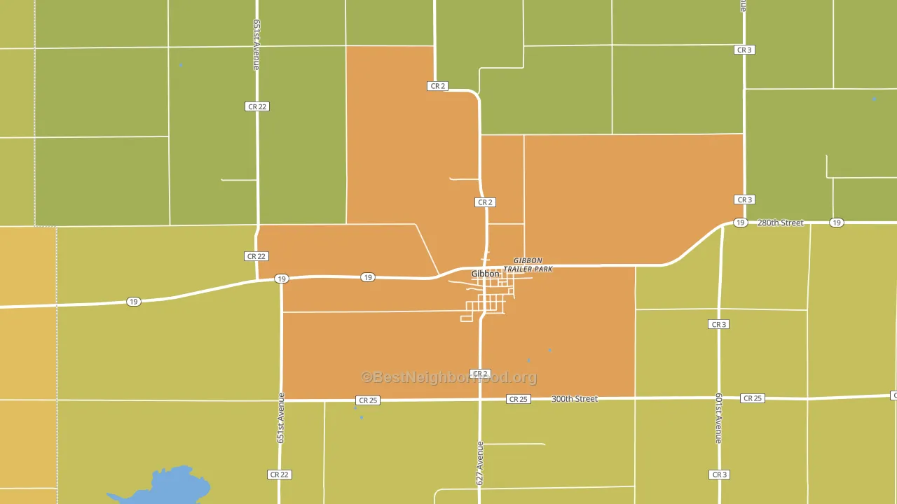 Gibbon, MN block-group voter-turnout map