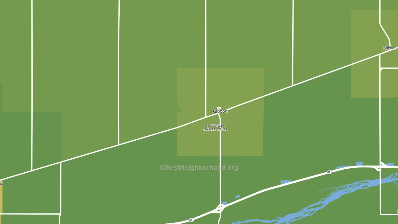Gibbon, NE block-group voter-turnout map