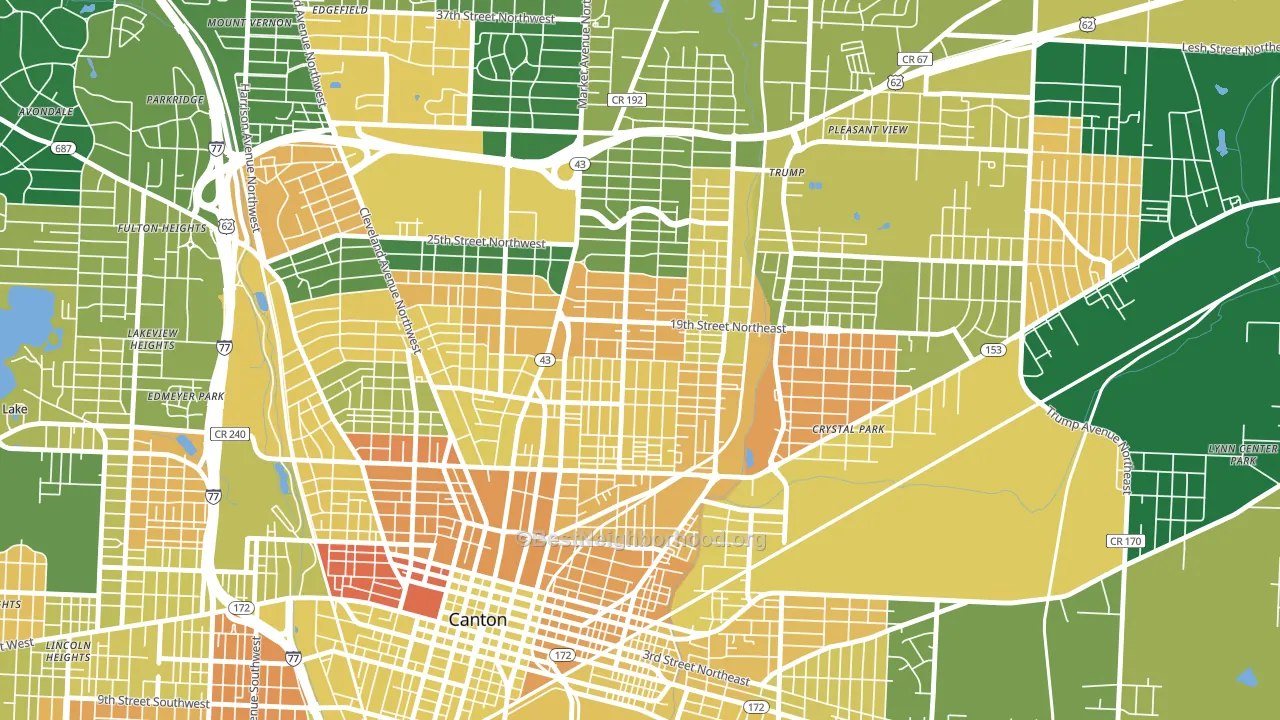 Gibbs, Canton, OH block-group voter-turnout map