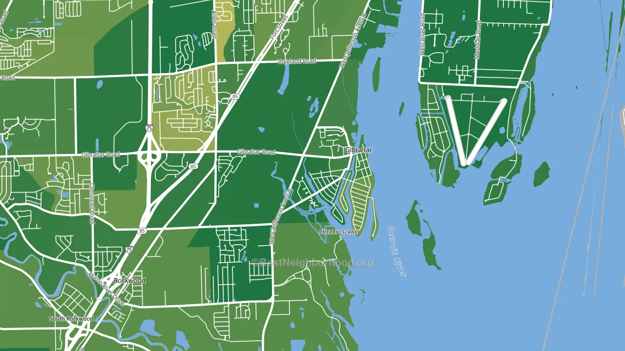 Gibraltar, MI block-group voter-turnout map