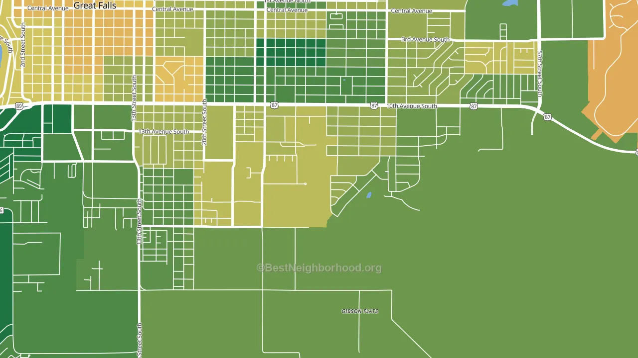 Gibson Flats, MT block-group voter-turnout map