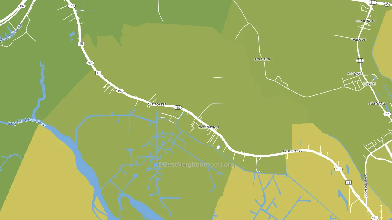 Gibson, LA block-group voter-turnout map
