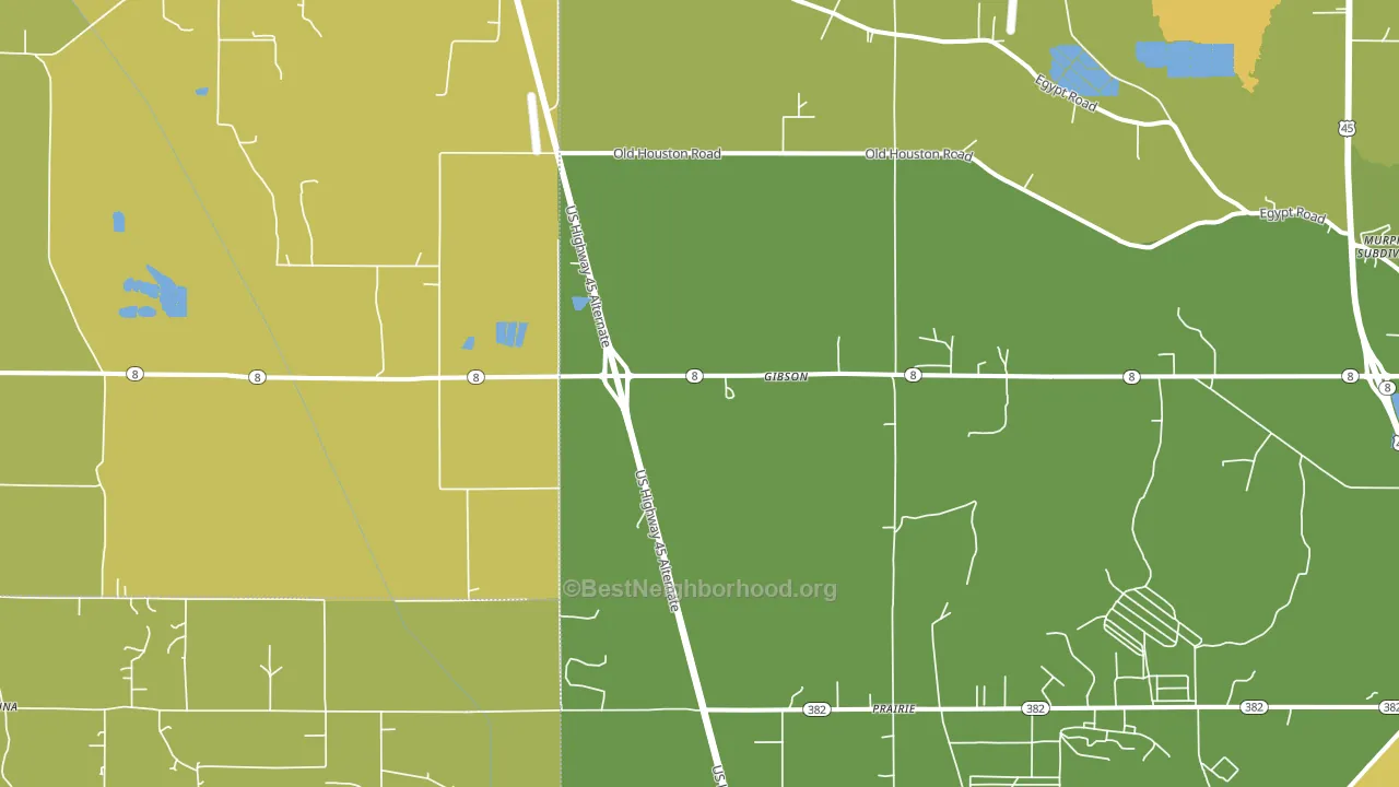 Gibson, MS block-group voter-turnout map