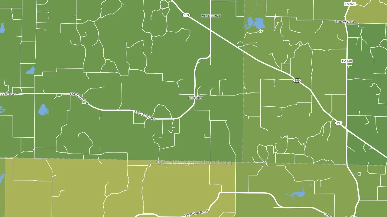 Gibtown, TX block-group voter-turnout map
