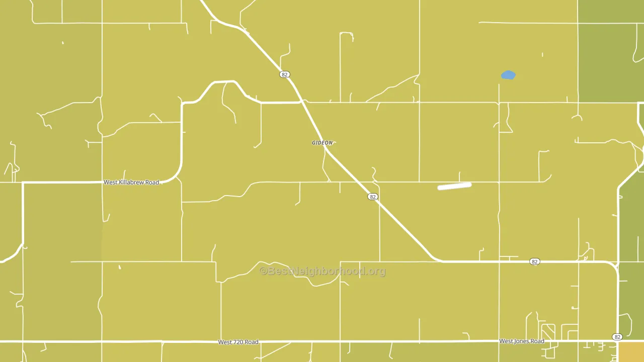 Gideon, OK block-group voter-turnout map