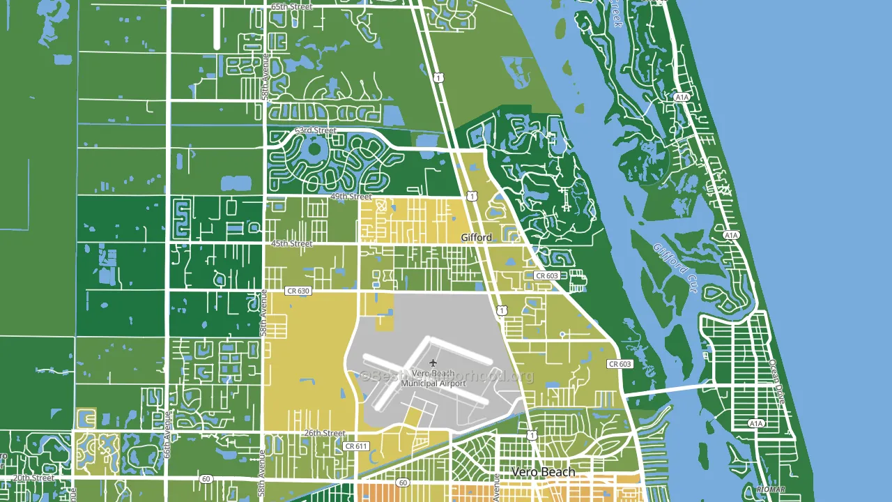 Gifford, FL block-group voter-turnout map