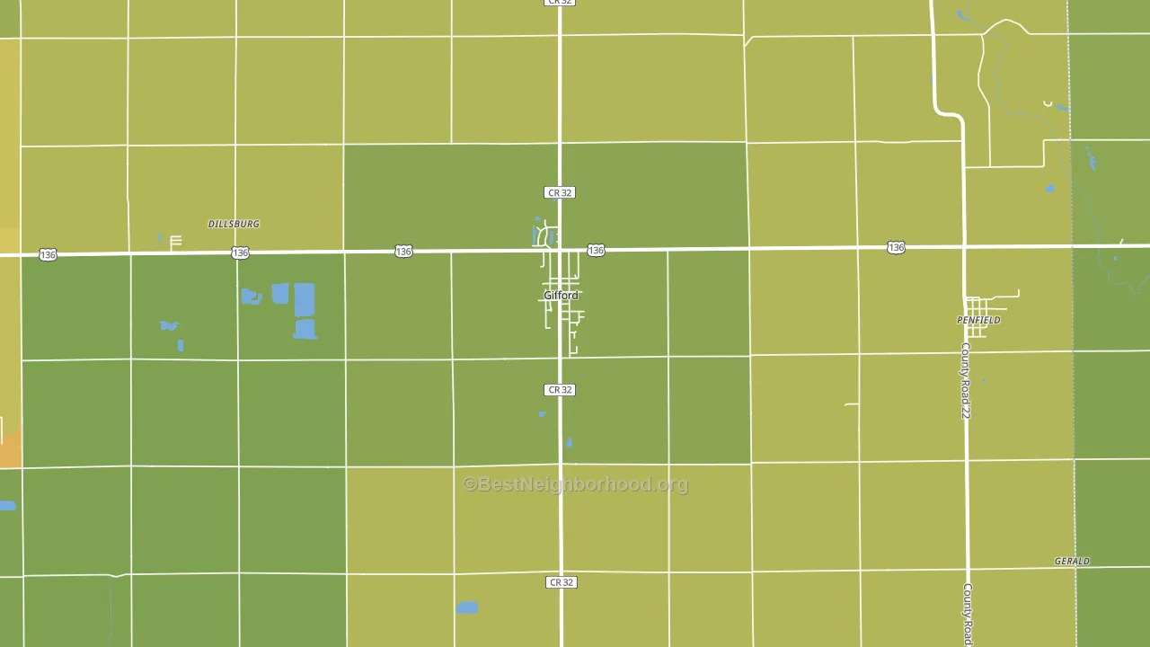 Gifford, IL block-group voter-turnout map