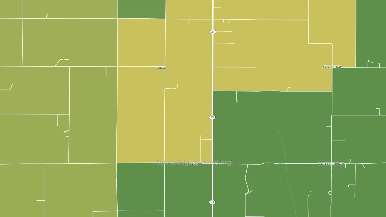 Gifford, IN block-group voter-turnout map