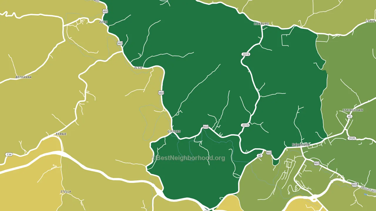 Gifford, KY block-group voter-turnout map