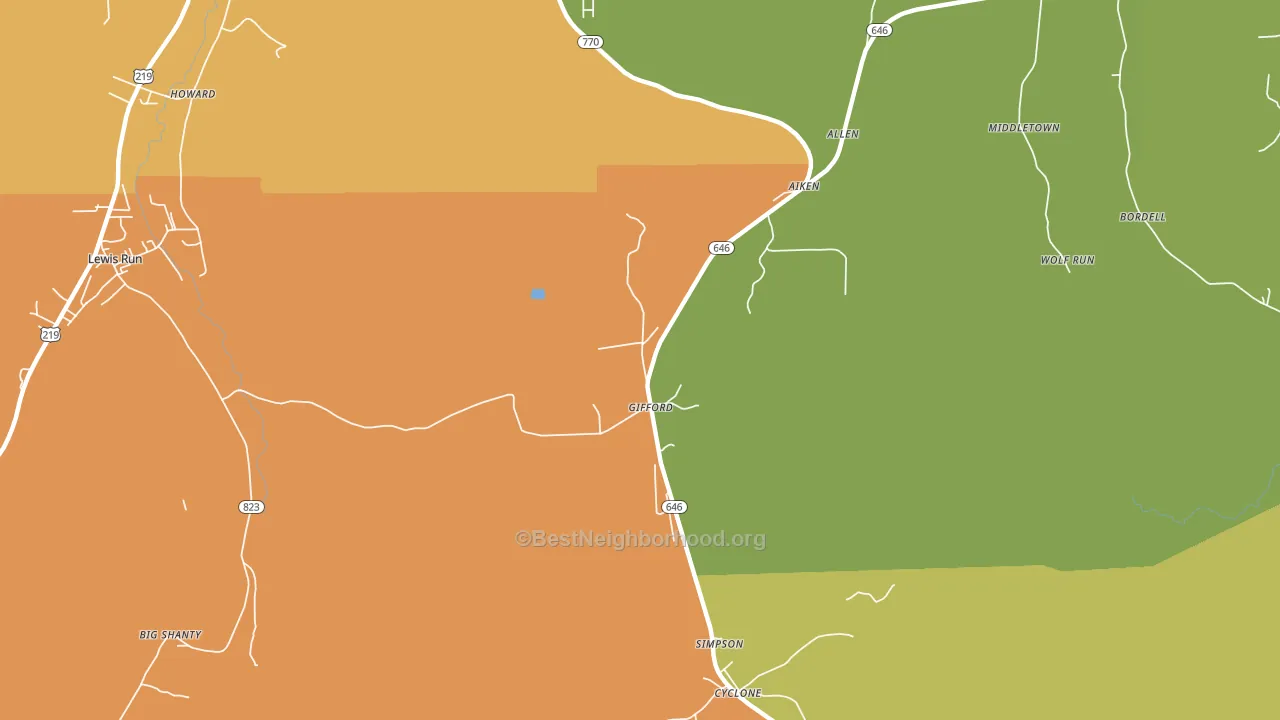 Gifford, PA block-group voter-turnout map