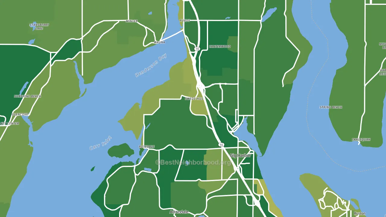 Gig Harbor, WA block-group voter-turnout map
