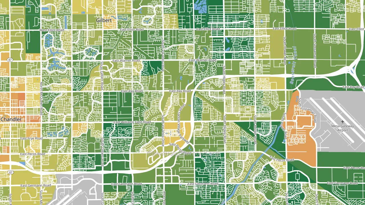 Gilbert, AZ block-group voter-turnout map