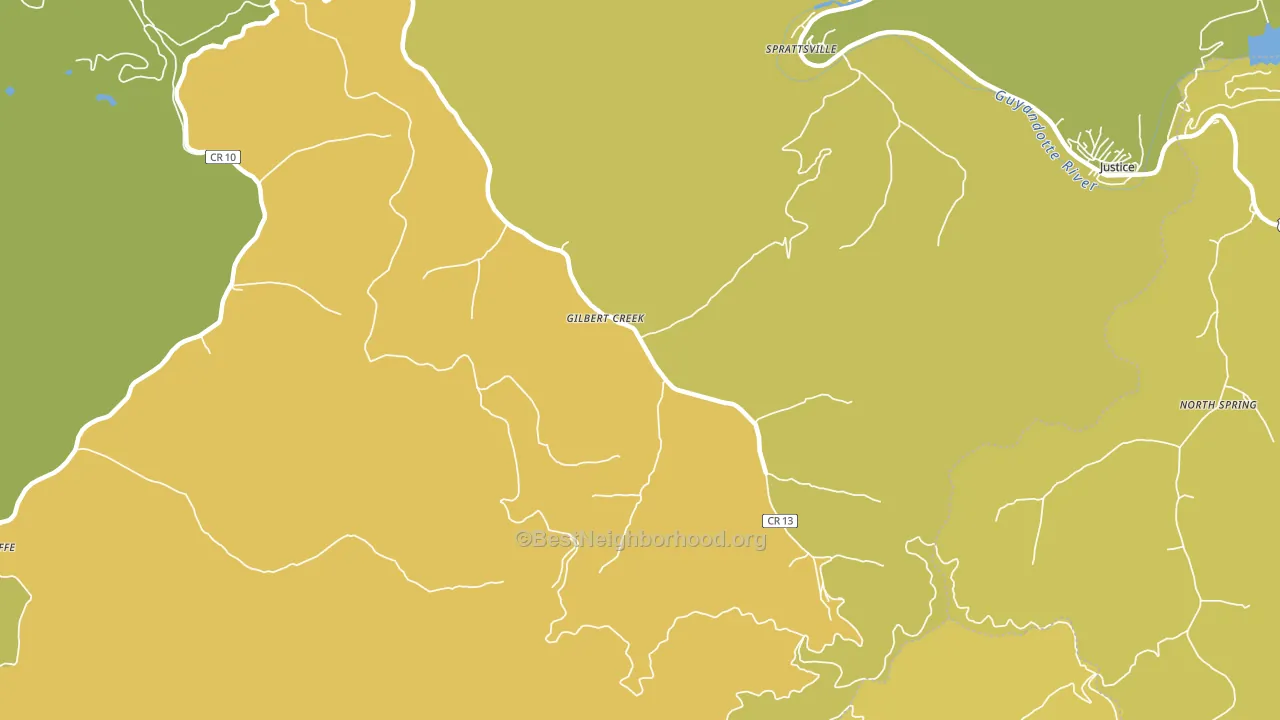 Gilbert Creek, WV block-group voter-turnout map