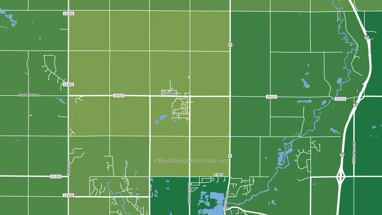 Gilbert, IA block-group voter-turnout map