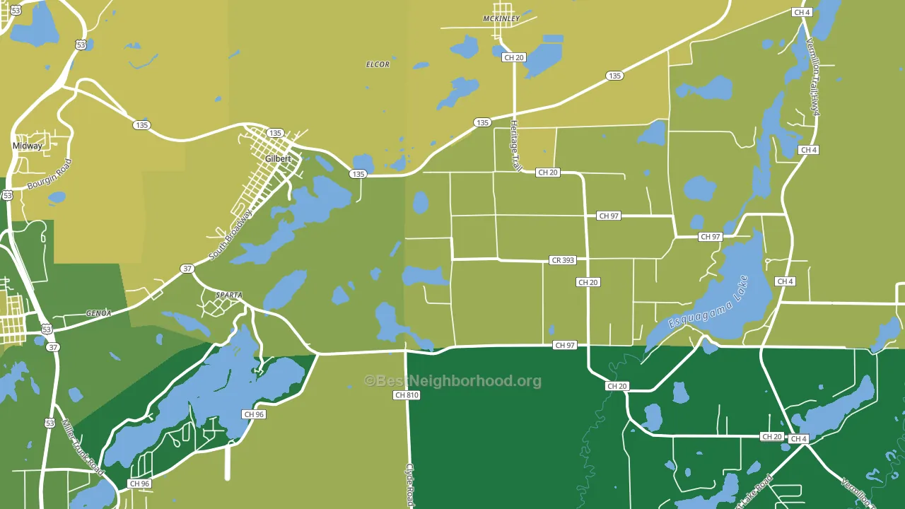 Gilbert, MN block-group voter-turnout map