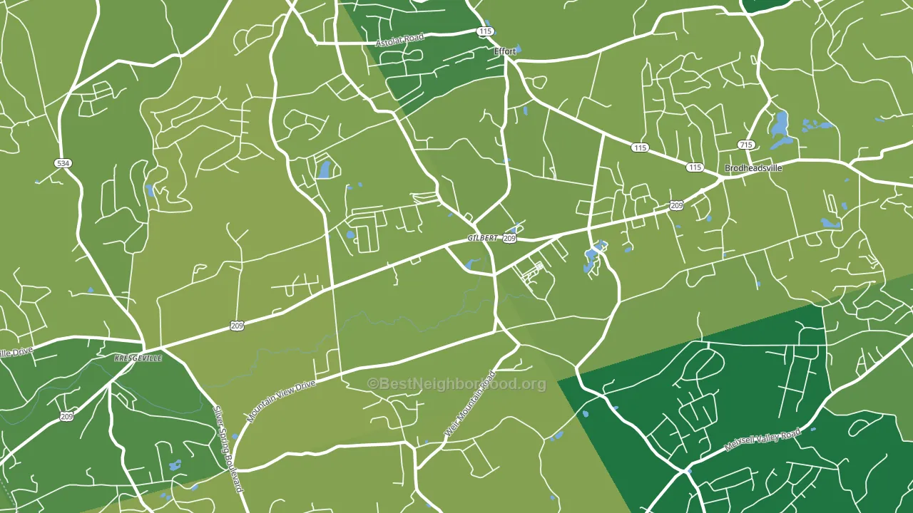 Gilbert, PA block-group voter-turnout map