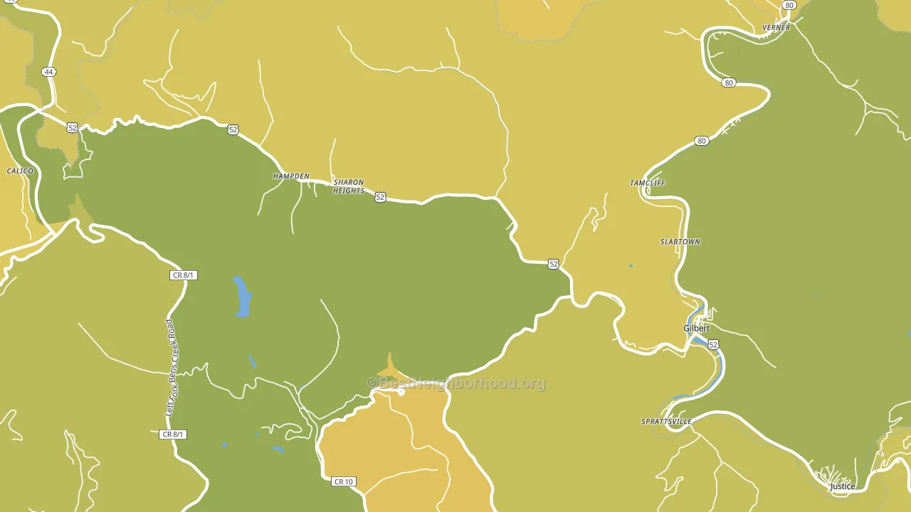 Gilbert, WV block-group voter-turnout map