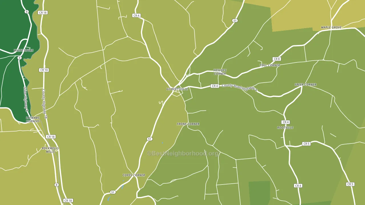 Gilbertsville, NY block-group voter-turnout map