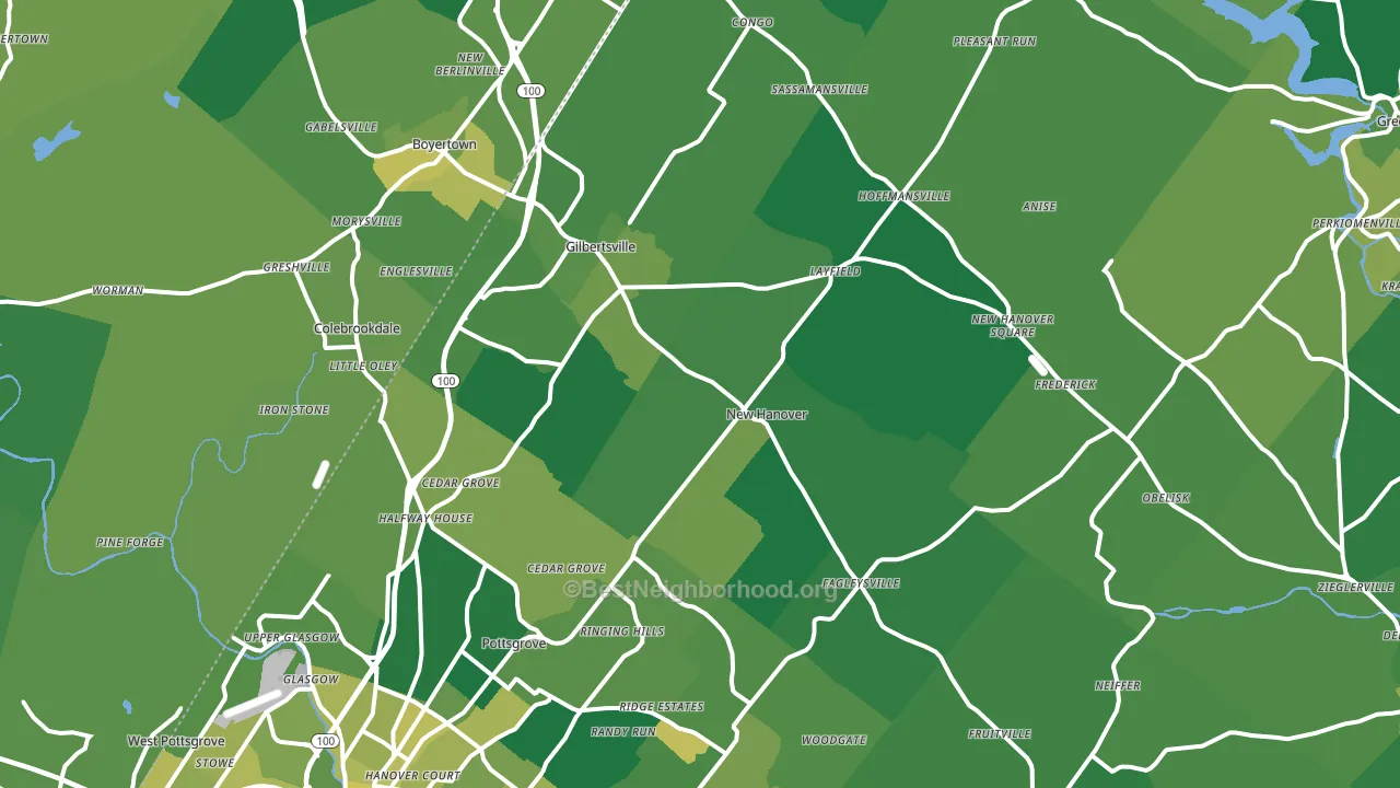 Gilbertsville, PA block-group voter-turnout map