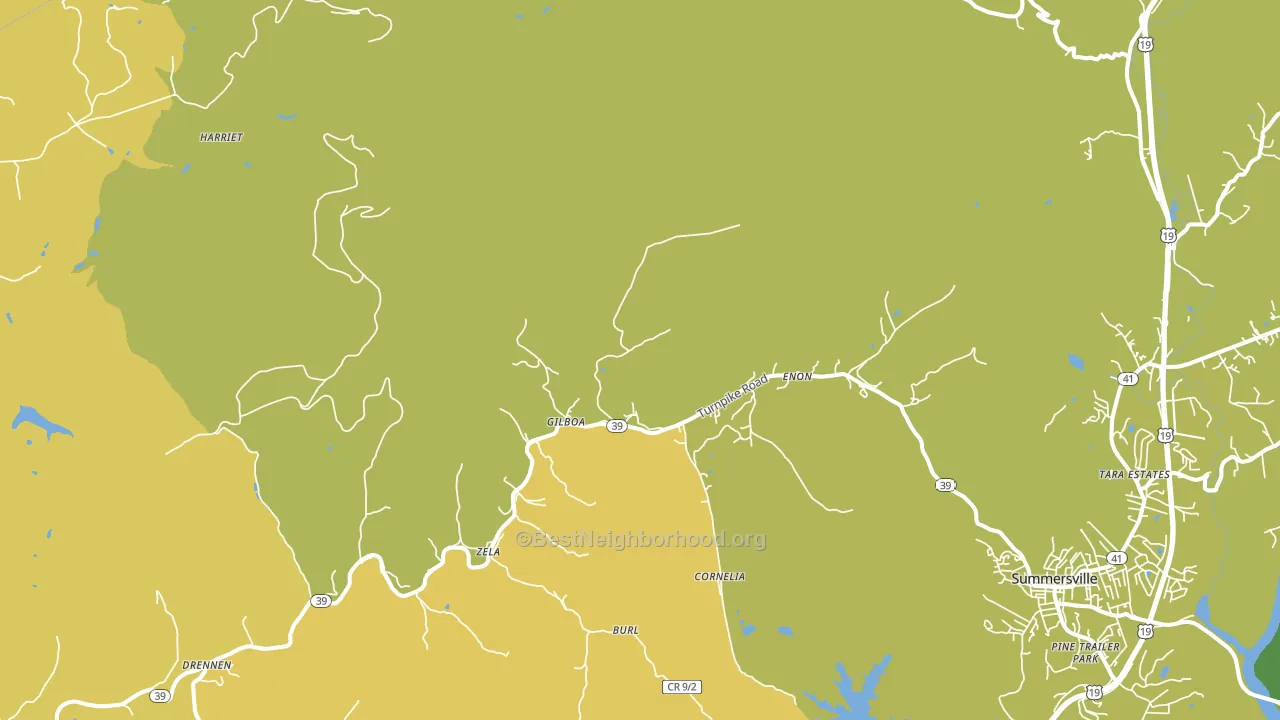 Gilboa, WV block-group voter-turnout map