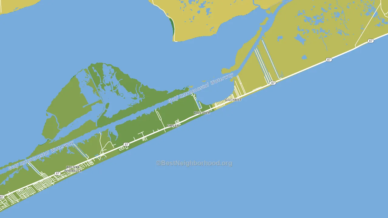 Gilchrist, TX block-group voter-turnout map