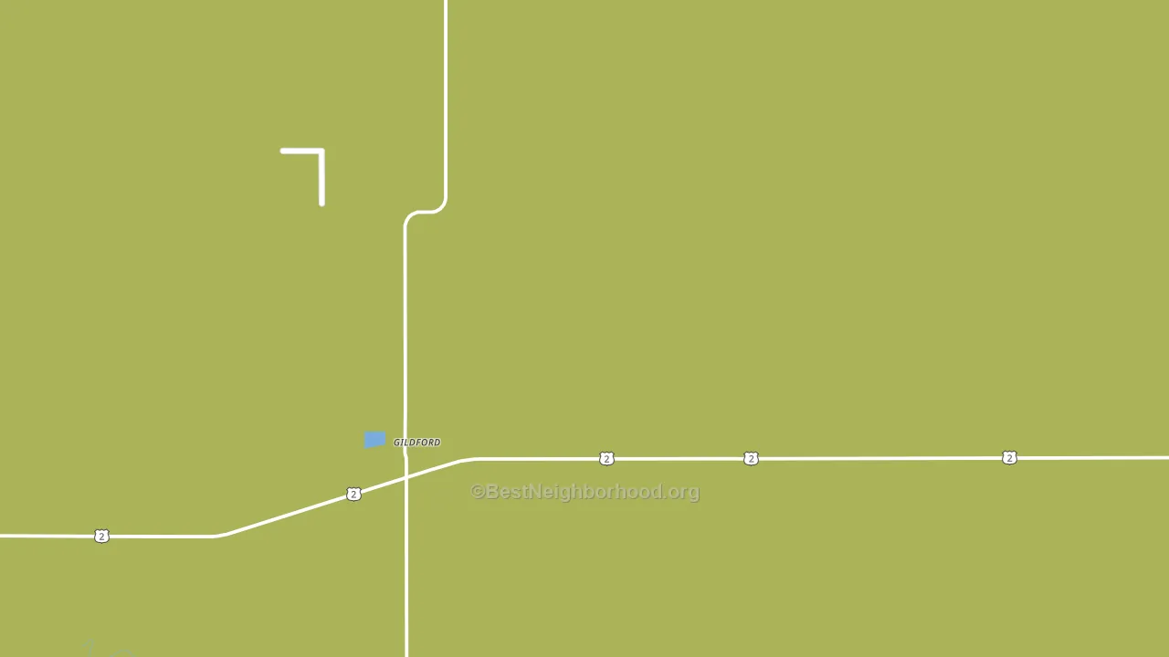 Gildford, MT block-group voter-turnout map