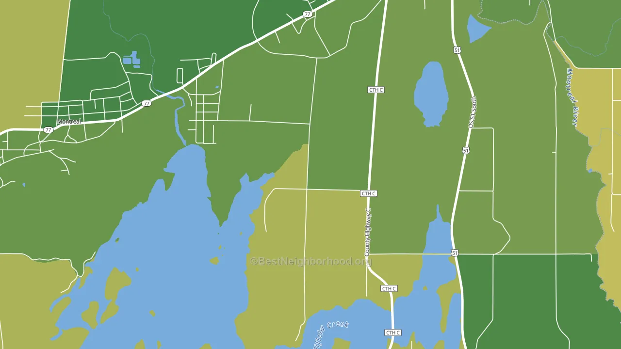 Gile, WI block-group voter-turnout map