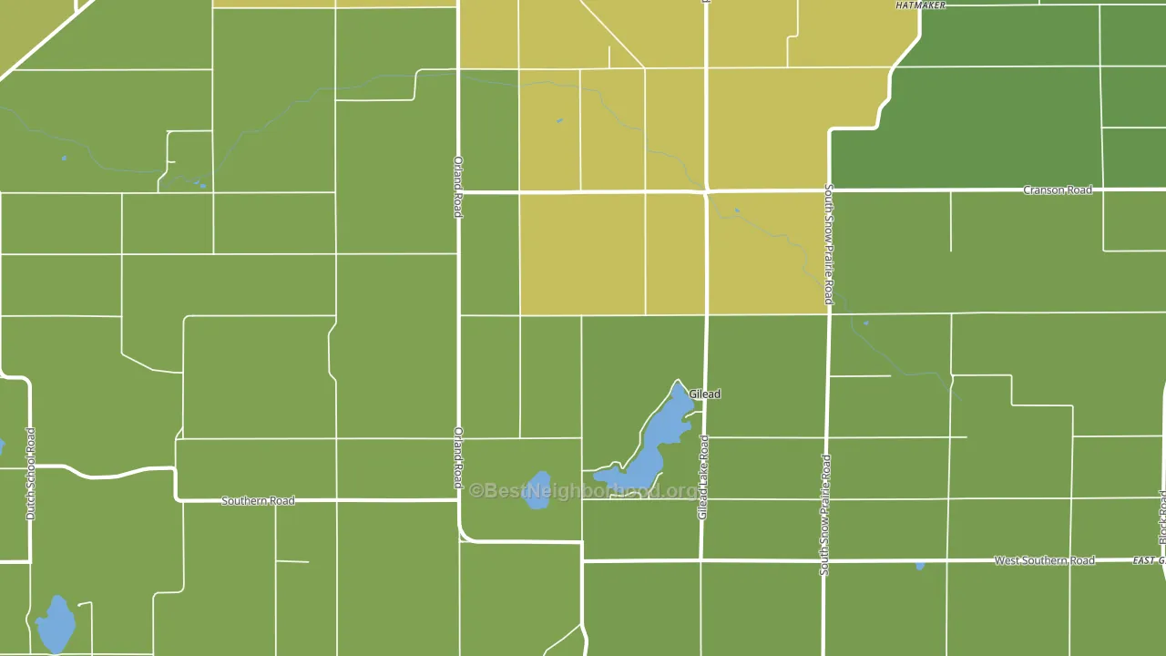 Gilead, MI block-group voter-turnout map