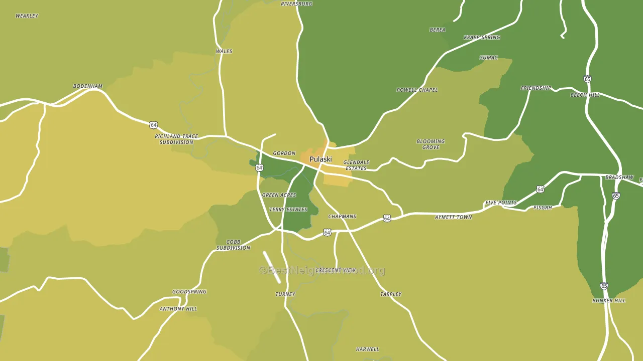 Giles County, TN block-group voter-turnout map
