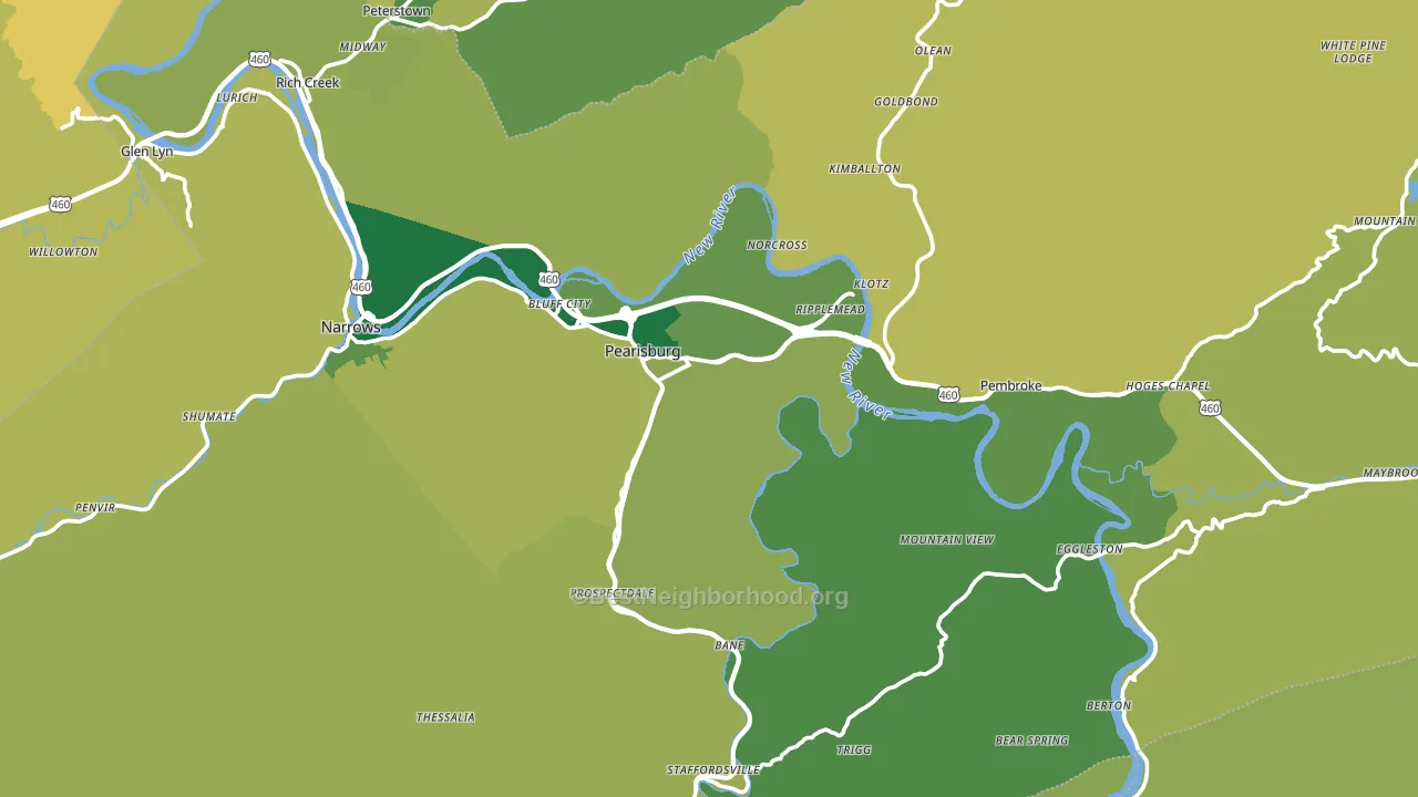 Giles County, VA block-group voter-turnout map