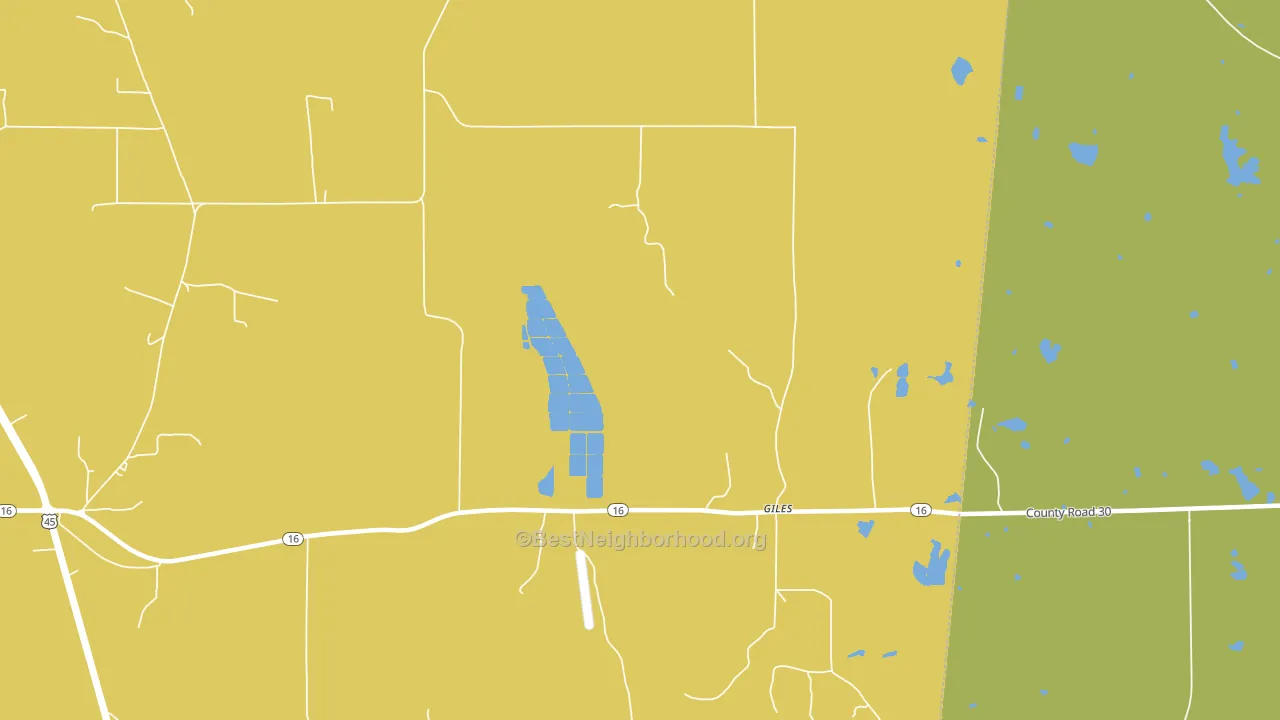 Giles, MS block-group voter-turnout map