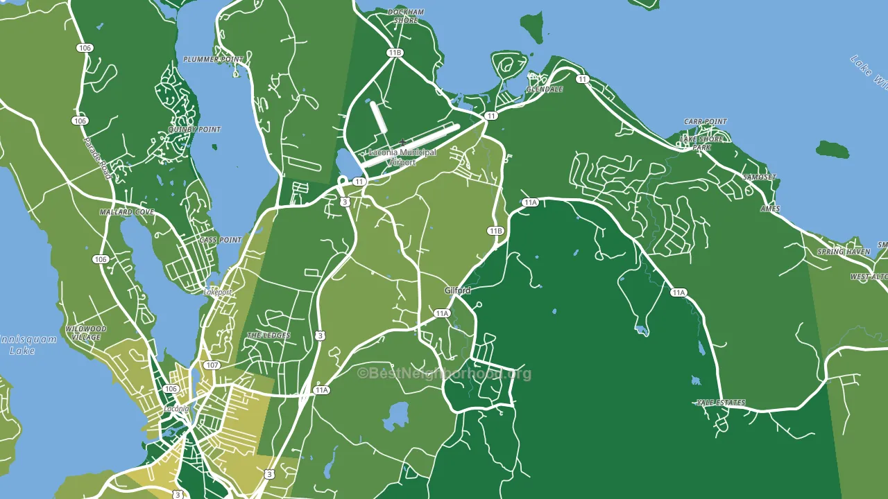 Gilford, NH block-group voter-turnout map