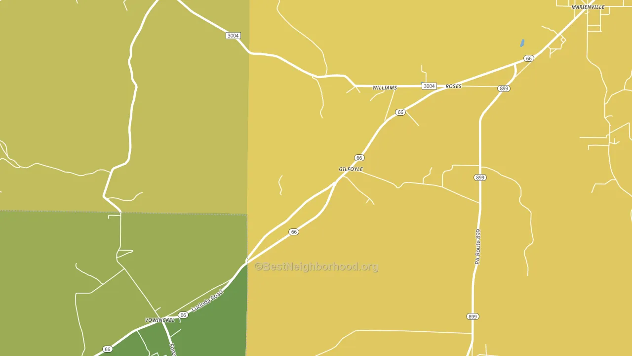 Gilfoyl, PA block-group voter-turnout map