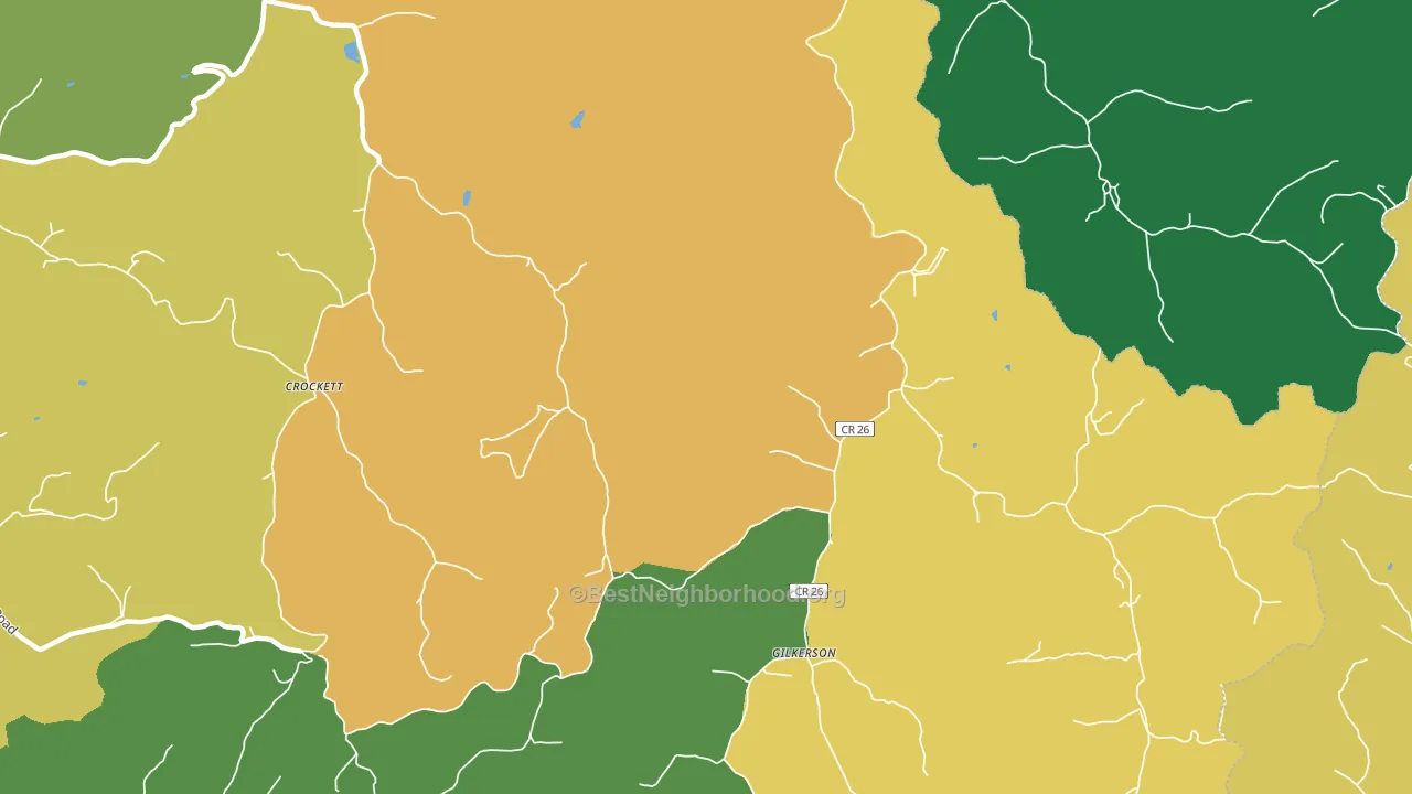 Gilkerson, WV block-group voter-turnout map