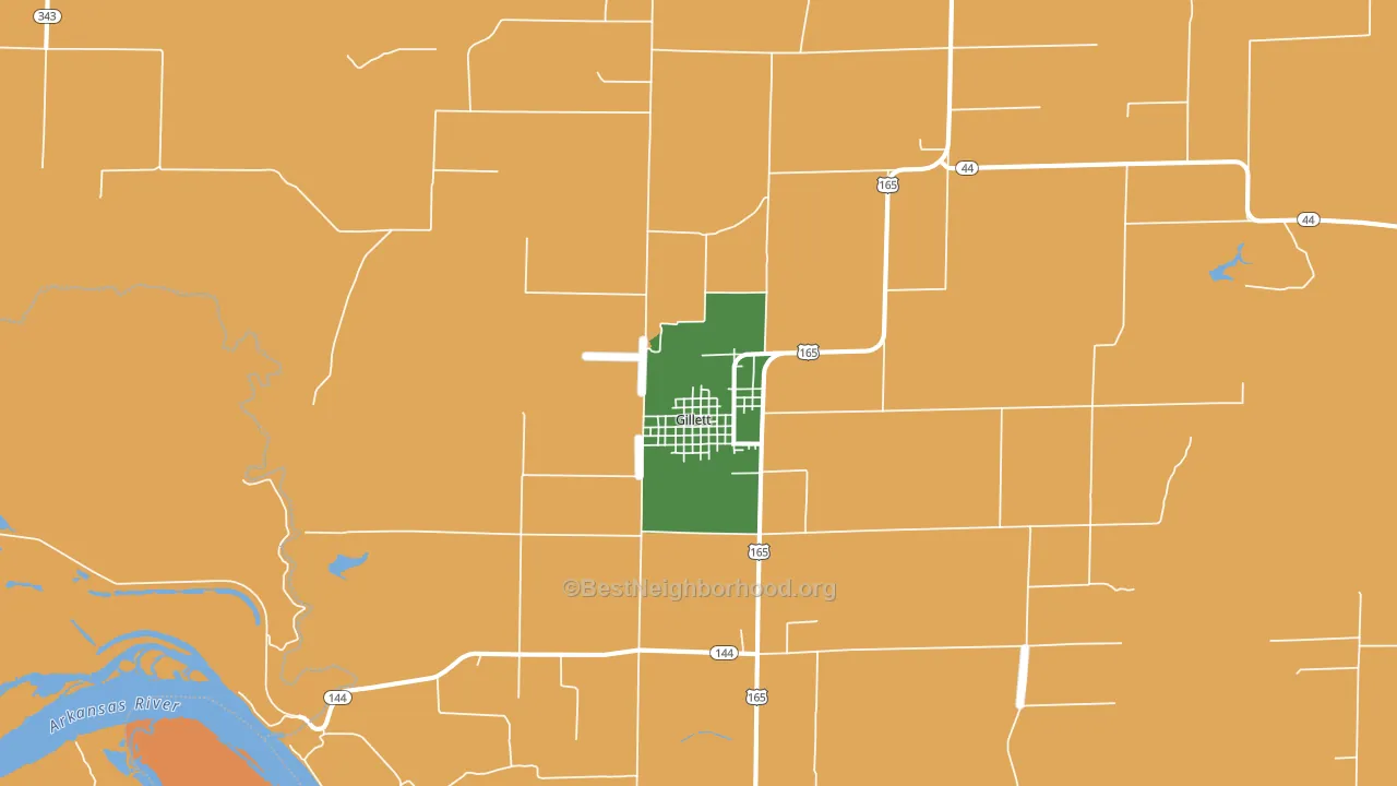 Gillett, AR block-group voter-turnout map