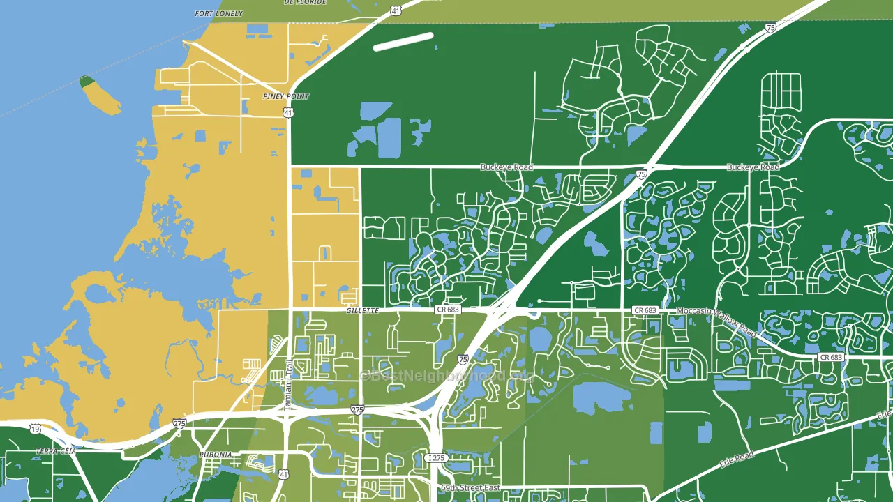 Gillett, FL block-group voter-turnout map