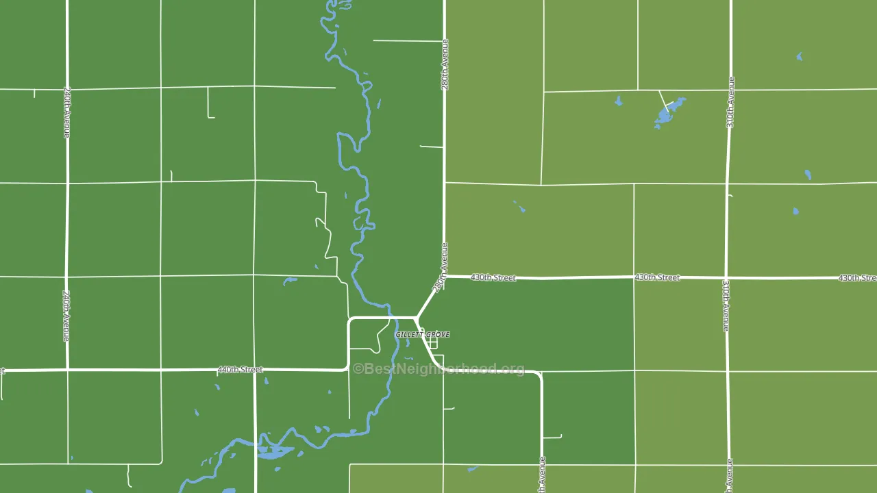 Gillett Grove, IA block-group voter-turnout map