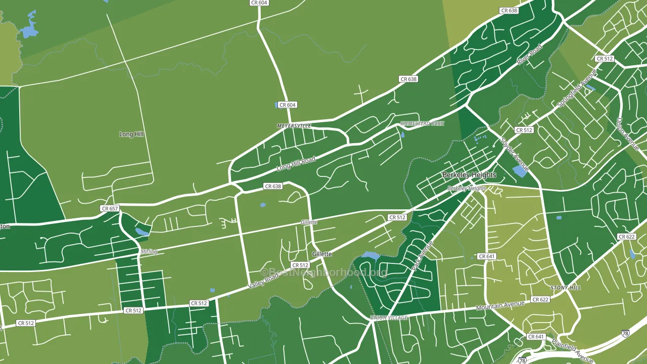 Gillette, NJ block-group voter-turnout map