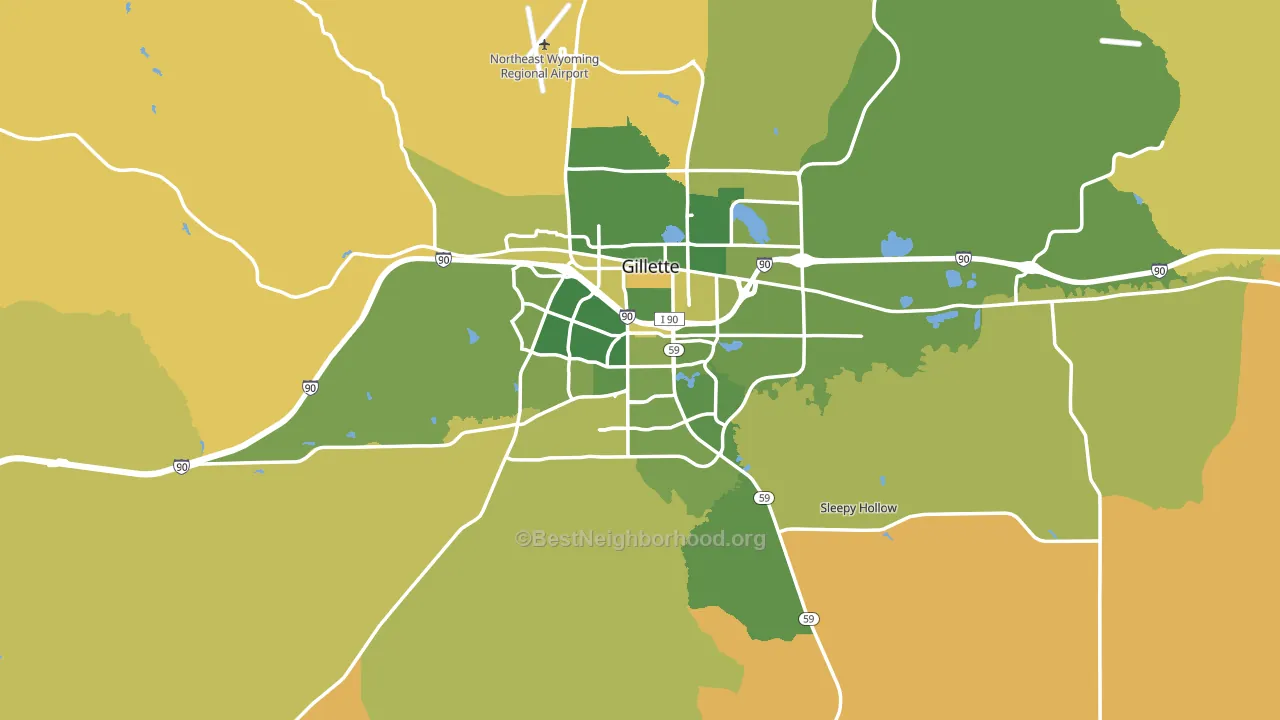 Gillette, WY block-group voter-turnout map