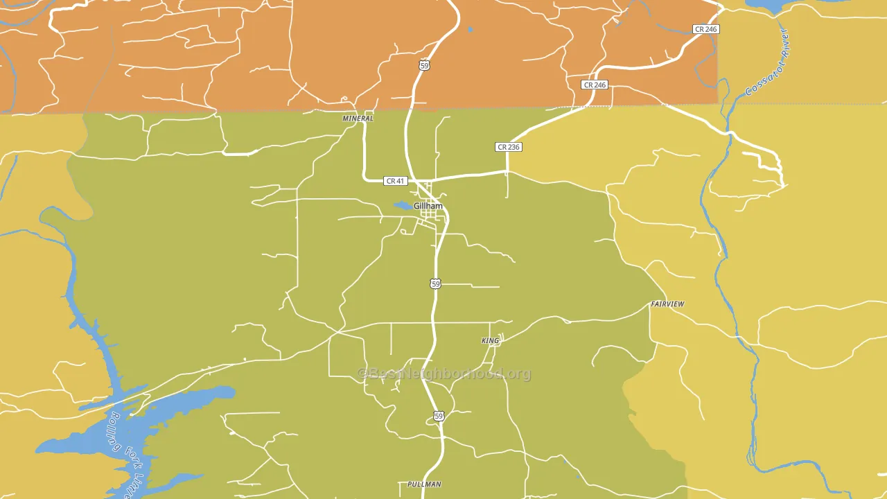 Gillham, AR block-group voter-turnout map
