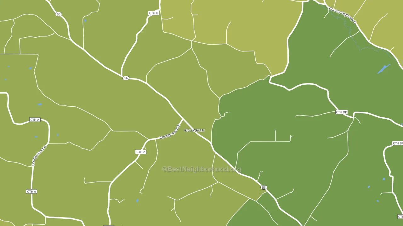 Gillingham, WI block-group voter-turnout map