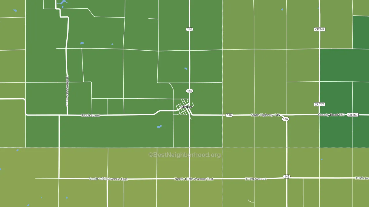 Gilman, IA block-group voter-turnout map