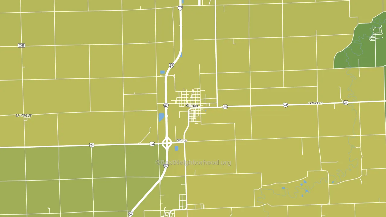 Gilman, IL block-group voter-turnout map